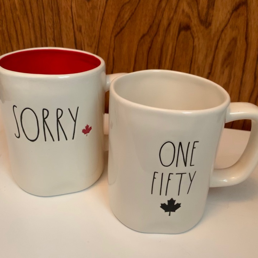 Rae Dunn VHTF Sorry and One Fifty mugs